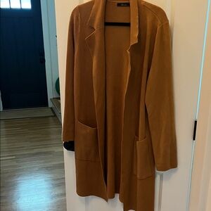 Deluc Brown Open Front Sweater Coat